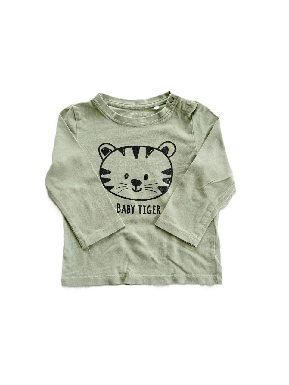 T shirt kaki manches longues tigre Orchestra 12 mois